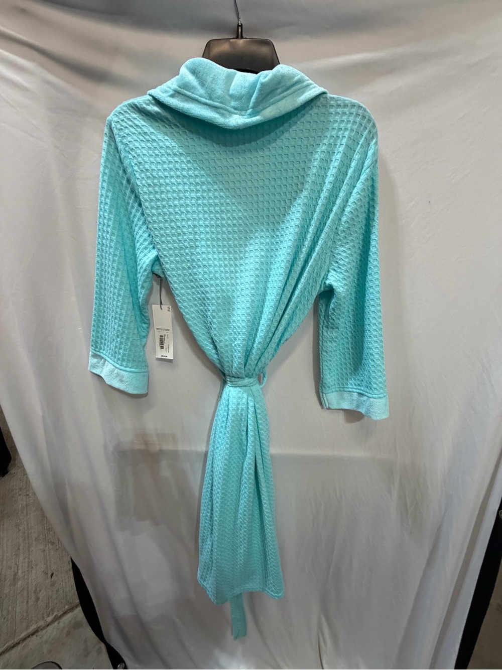Liz Claiborne Aqua Waffle Knit Tie-Back Top